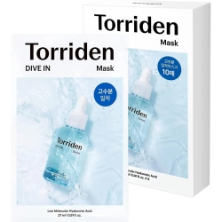 Torriden DIVE-IN Low Molecular Hyaluronic Acid Mask Pack - kojąco-nawilżajaca maseczka w płachcie 27ml