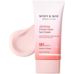 Mary&May - Vegan Primer Glow Sun Cream SPF50+ PA++++, 50ml - rozświetlająca baza pod makijaż z pigmentem