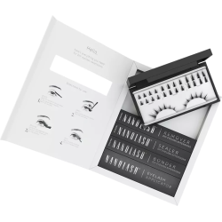 Zestaw Nanolash sztuczne rzęsy 10,12,14 mm Flirty 36 szt + bonder 5 ml + sealer 5 ml + aplikator 1 szt + remover do rzęs