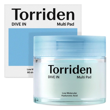 Torriden DIVE-IN Low Molecule Hyaluronic acid Multi Pad 80ea - kojąco-nawilżające płatki do twarzy
