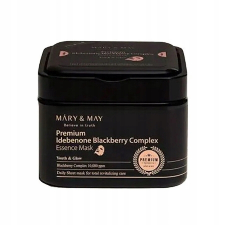 Mary&May Vegan Blackberry Mary&May Premium Idebenon Blackberry Complex Ampoule Maskmasek w płachcie20 sztCream Essence k