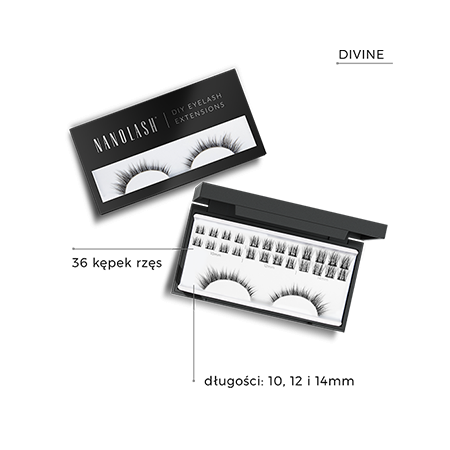 Nanolash DIVINE Sztuczne rzęsy w kępkach do samodzielnego przedłużania