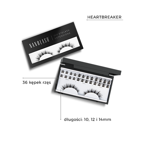 Nanolash HEARTBREAKER Sztuczne rzęsy w kępkach do samodzielnego przedłużania