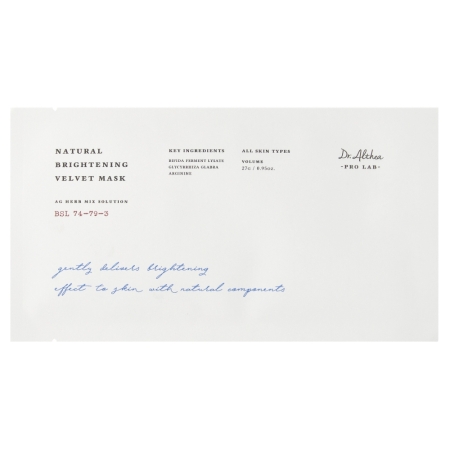 Dr.Althea - Natural Brightening Velvet Mask, 27 g - rozjaśniająca maska do twarzy w płachcie
