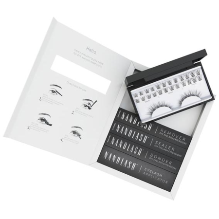 Zestaw Nanolash sztuczne rzęsy 10,12,14 mm Classy 36 szt + bonder 5 ml + sealer 5 ml + aplikator 1 szt + remover do rzęs