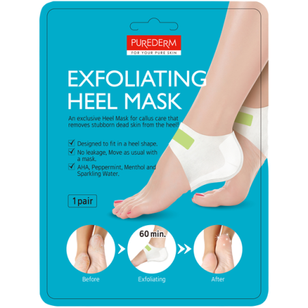 PUREDERM - Exfoliating Heel Mask, 1szt. - maska złuszczająca na pięty, 18g