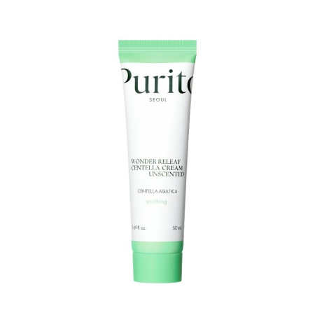 PURITO SEOUL Wonder Releaf Centella Cream Unscented, Bezzapachowy krem z ekstraktem z wąkroty azjatyckiej, 50 ml
