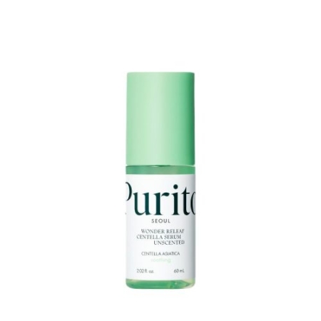 PURITO SEOUL Wonder Releaf Centella Serum Unscented, Bezzapachowe serum z ekstraktem z wąkroty azjatyckiej, 60 ml